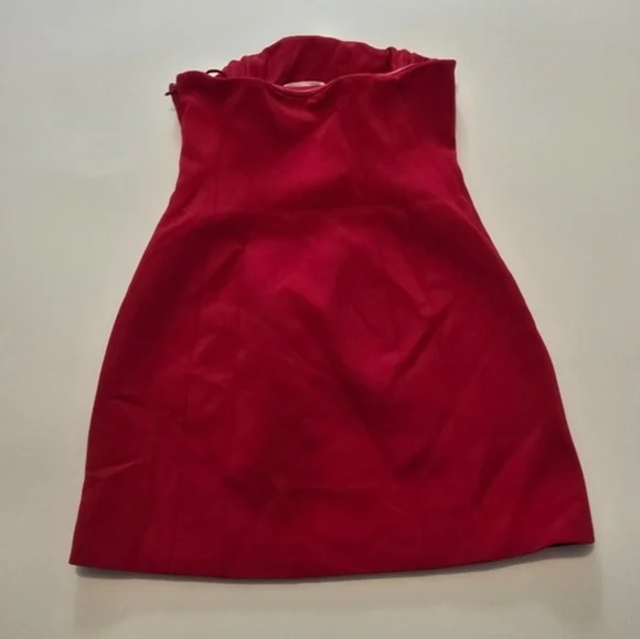 A.L.C. Elsie Mini Dress in Red Cocktail Sleeveless Strapless Size 2 - Picture 13 of 14